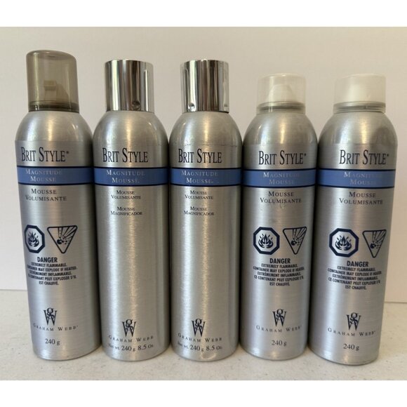 Brit Style Magnitude Mousse hair Graham Webb 5 cans 8.5 oz discontinued READ - Picture 1 of 16